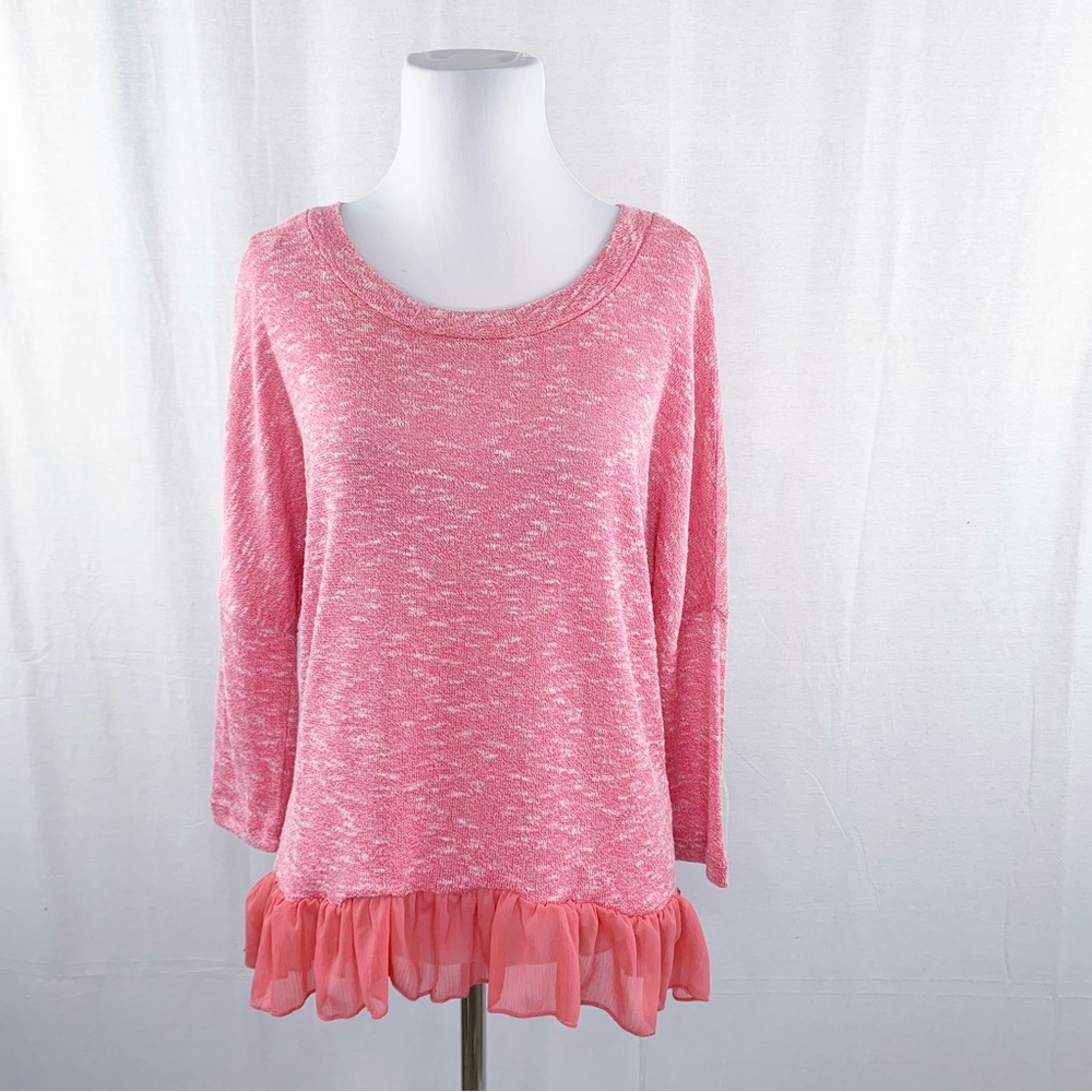 Occasionally Made pink peplum tulle bottom sweater